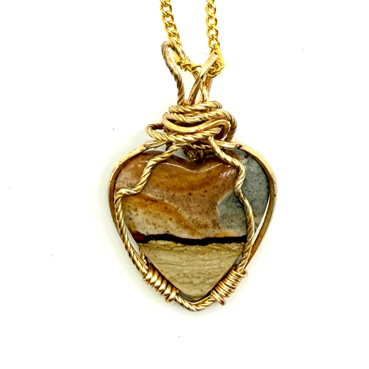 Chicken Track Jasper heart pendant- a little piece of the Wild West