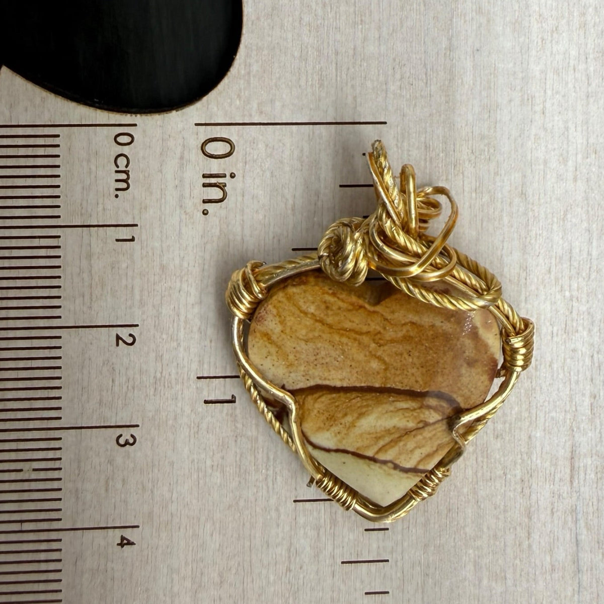 Chicken Track Jasper heart gold pendant- a little piece of the Wild West