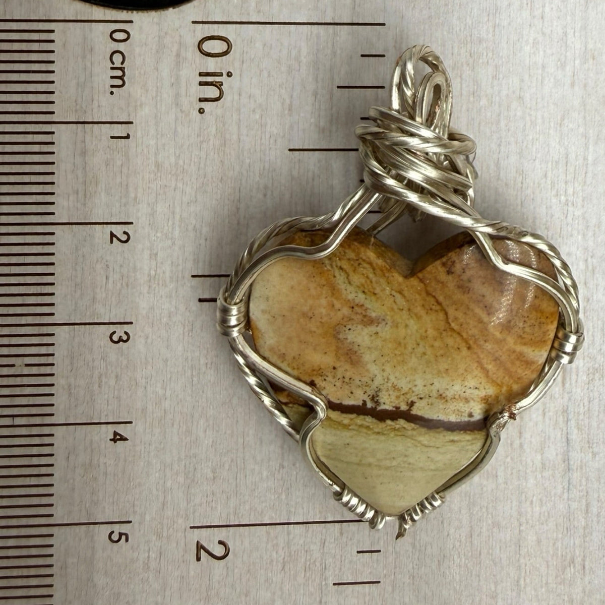 Chicken Track Jasper heart silver pendant- a little piece of the Wild West