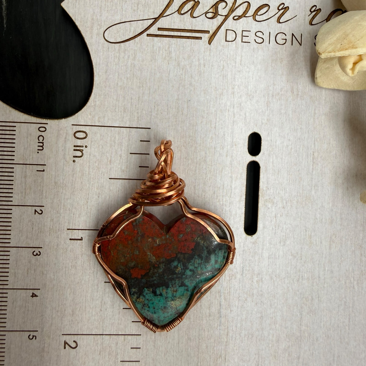 Sonora Sunset Heart Pendant – Copper Wire Wrapped Gemstone Necklace