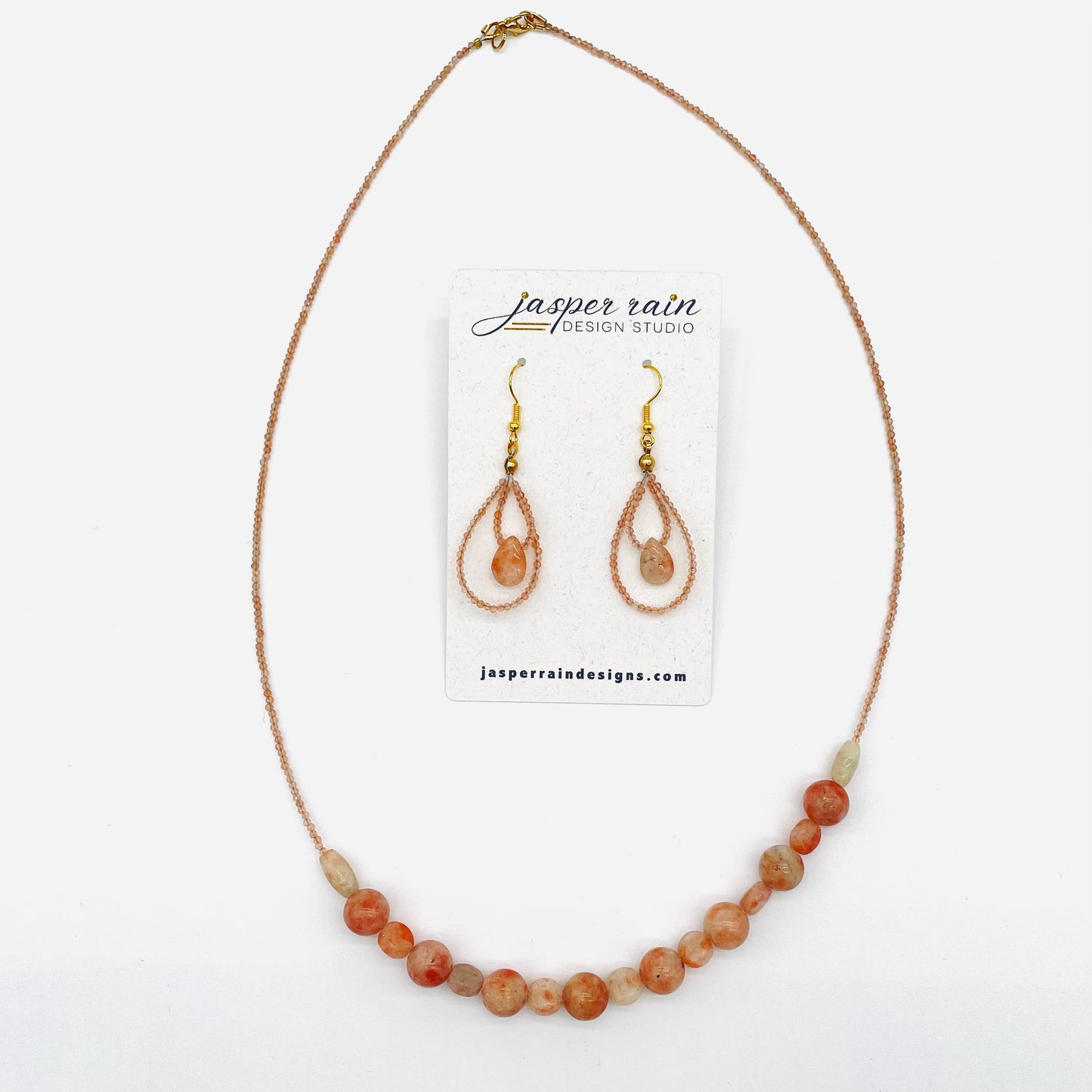 Sparkling Sunstone long necklace