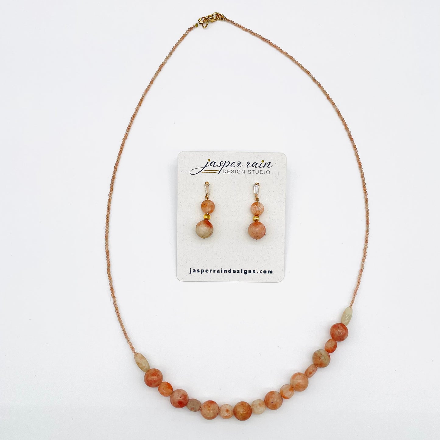 Sparkling Sunstone long necklace