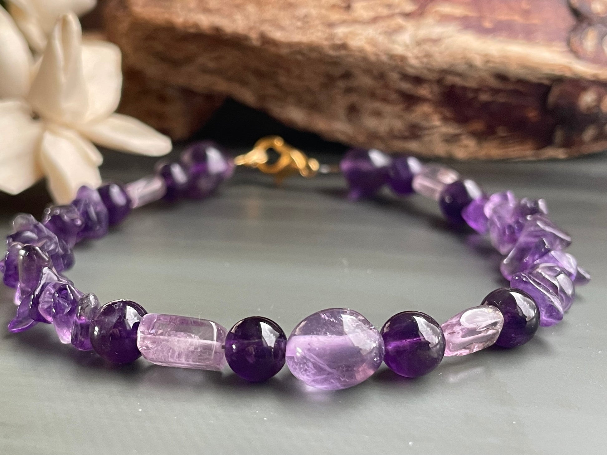 Natural Amethyst crystal bracelet